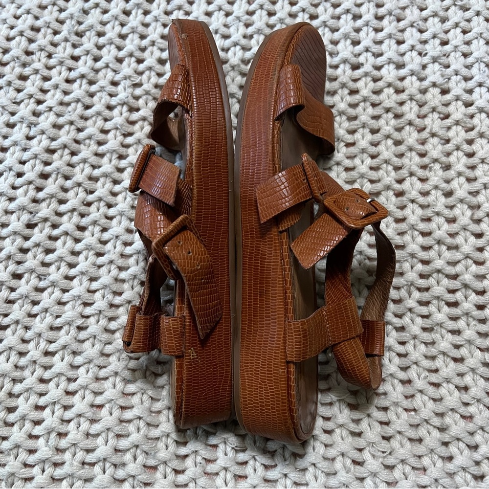 Madewell The Robin Platform Sandal in Lizard Embossed Leather 9.5 - Picture 5 of 8